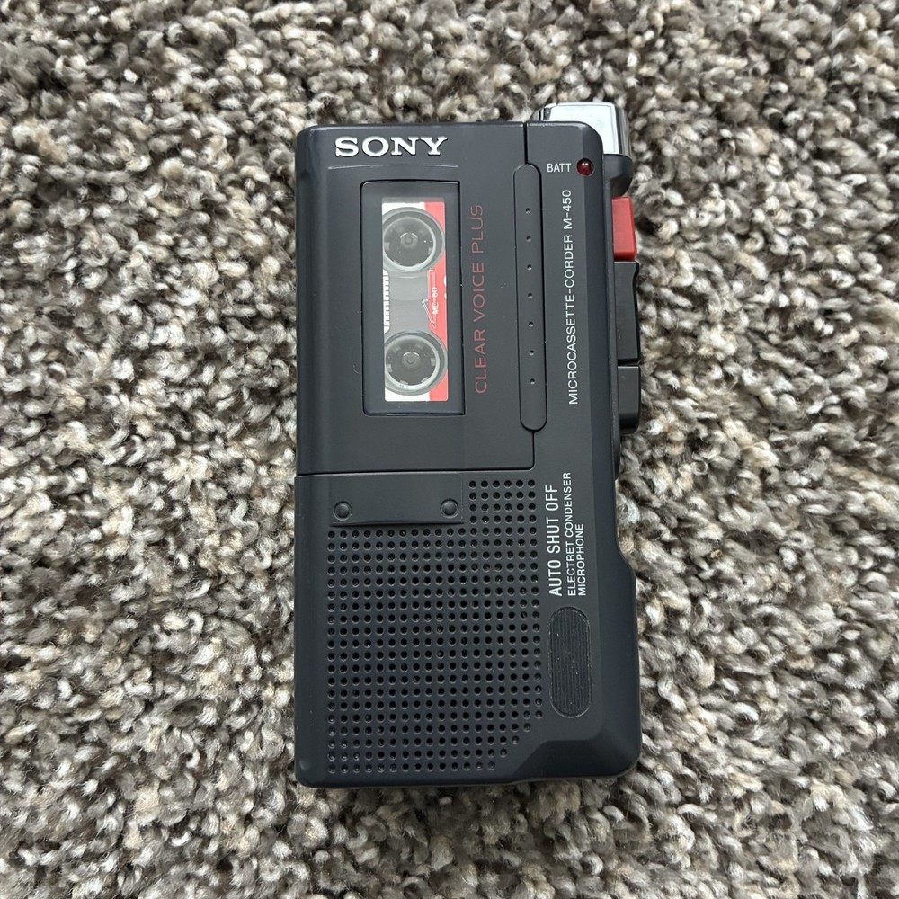 Sony M-450 Microcassette-Corder Clear Voice Plus Handheld Voice Recorder TESTED