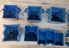 Lot 17 CARLON Blue PVC Electrical Switch Outlet Boxes NO HARDWARE Diff. Styles