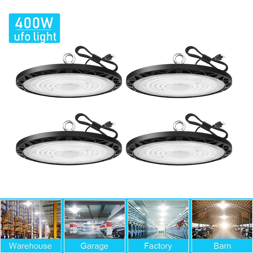 4 Pack 400W UFO Led High Bay Light Commercial Industrial Warehouse Shop Lights