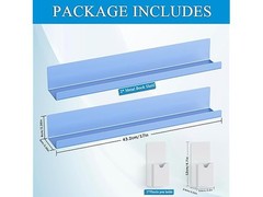 DTUQYX Magnetic Book Shelf for Whiteboard 2-Pack, Blue 17″l * 2.36″w * 2.36″h