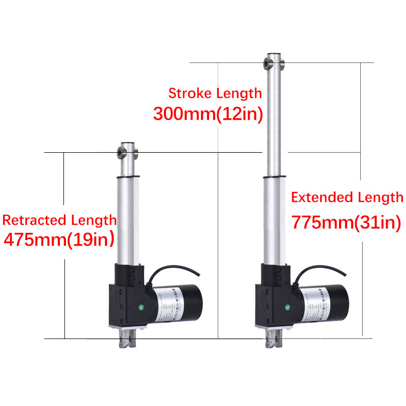 Electric Linear Actuator Motor 12V 6000N 1320lb 12″~ 40″ Heavy Duty Waterproof