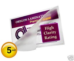 500/pack Hot 5 Mil Business Card Laminating Pouches 2-1/4 x 3-3/4 by OregonLam