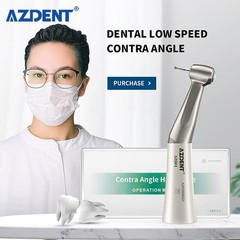 AZDENT Dental 1:1 Slow Low Speed Contra Angle Push Button Handpiece