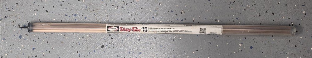 Harris Stay-Silv 15% Flat Brazing Rods 28 Sticks Tube New .050” X 1/8”