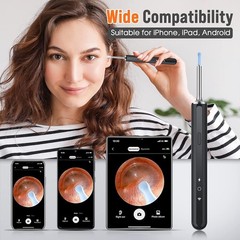 NEW LED Ear Wax Cleaner Ear Camera Otoscope with Light Cleaner Removal Kit-Black