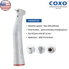 US COXO Dental Optic Fiber 1:5 Contra Angle Handpiece CX235C7 C7-5 Standard Head