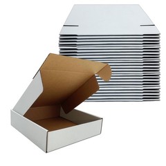 8x8x2 Inches Shipping Boxes Set of 25,White Corrugated Mailing Cardboard Box …
