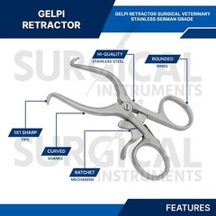 3 Pieces of Pediatric Gelpi Retractor 3.5″ Surgical Instruments German Grade