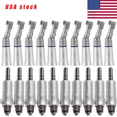 10 Sets Dental Low Speed Contra Angle Handpiece & E-type Air Motor 4 Hole SEASKY