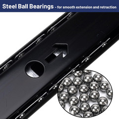 14″ Keyboard Slide Heavy Duty Ball Bearing Slides Computer Tray Under Desk Rails