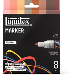 Acrylic Paint Markers, Set of 8, Portrait Colors, 2mm Nibs
