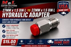 Chinese Excavator or Mini Skid M27 x 1.5 DIN L to M22 x 1.5 Din L adapter
