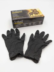 Black Latex Exam Gloves, 4-5 mil thickness, Safari® (SFR-87320)