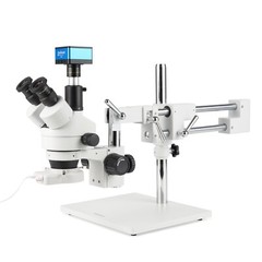 AmScope 7X-90X Trinocular Stereo 70-LED Microscope+2-Arm Boom+4K 8MP HDMI Camera