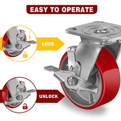 5 Inch Caster Wheels Heavy Duty,Capacity1000-4000LBS