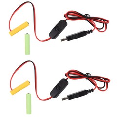 2X AAA Eliminator Cable Dummy-Battery Power Cord Replacement For 3V/4.5V/6V US
