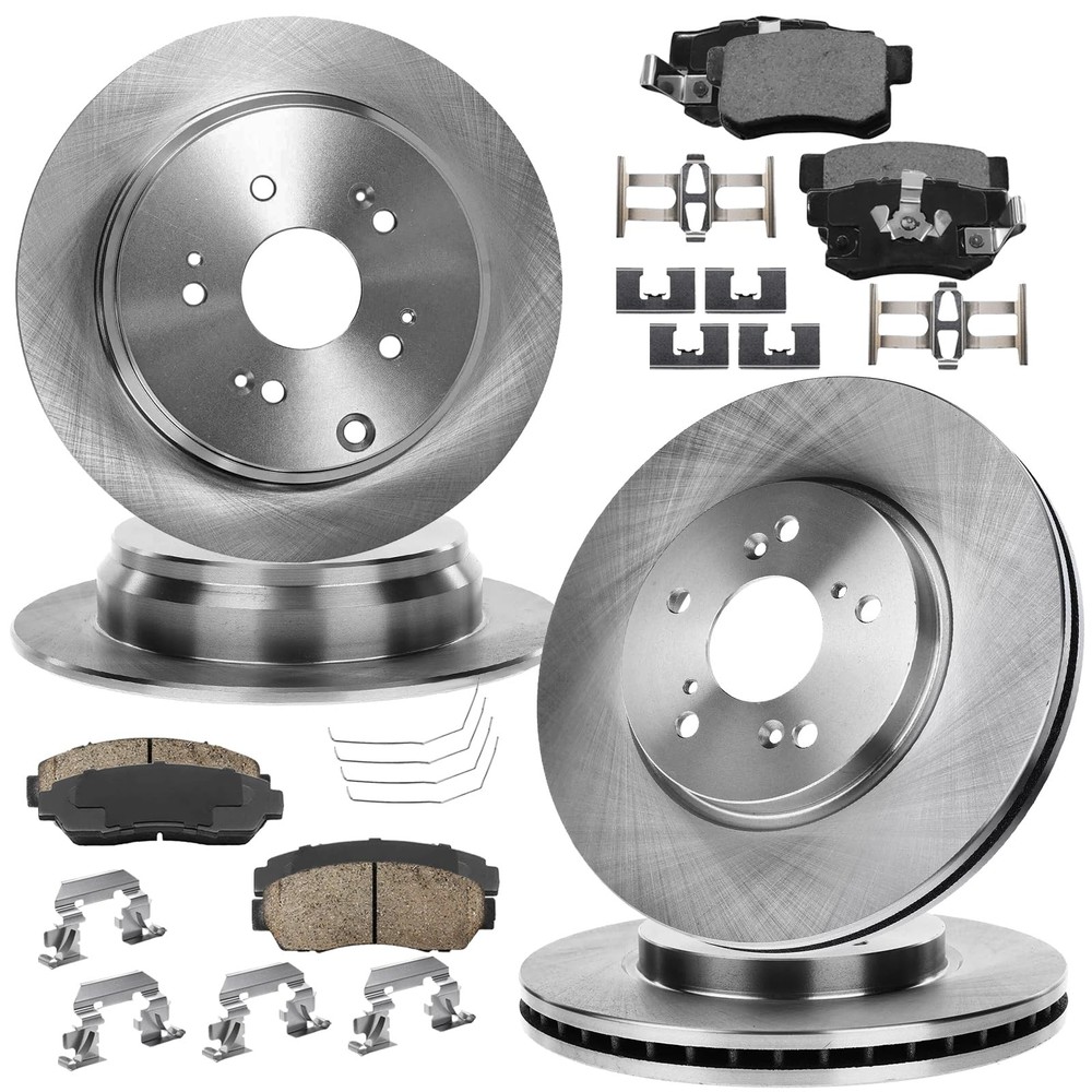 F&R Brake Pad & Rotor Kit 11.65″F 11.99″R Honda CR-V 2007-2016 Acura