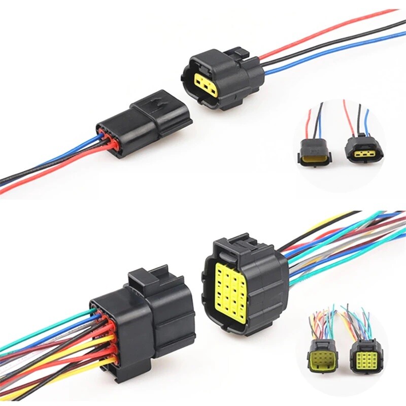 1-16 Pin Waterproof Male/Female Connector Assembled Wire Cable Plug Sealed 18AWG