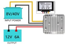 DC 8V-40V to DC 12V 6A 72W Power Converter Voltage Regulator Step Down Converter