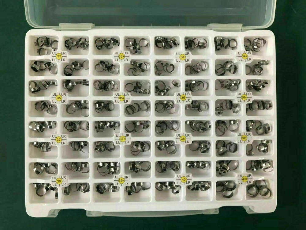 1Box Dental Orthodontic Molar Plain Bands U2/L1 U1/L1 Tube 320Pcs/Lot #33-#40+