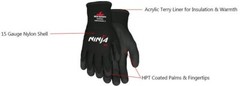 2- Ninja Ice Insulated Cold Weather Warm Winter Safety Palm Coated WORK GLOVES
