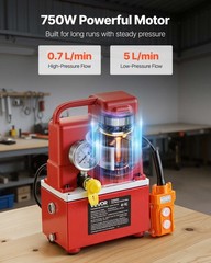 VEVOR Electric Hydraulic Pump 750W 10000 PSI Single Acting Pump Solenoid Valve