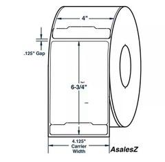 2 Rolls FedEx UPS 4×6.75 Perforated Thermal Shipping Label 1″ Core 425 Per Roll