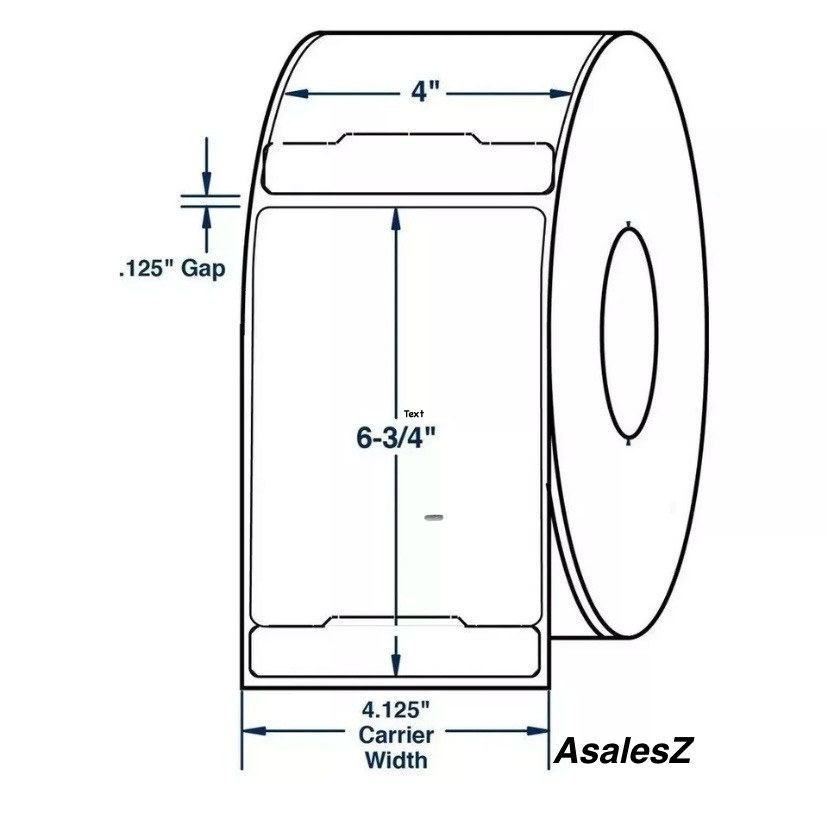 4 Rolls FedEx UPS 4×6.75 Perforated Thermal Shipping Label 1″ Core 425 Per Roll
