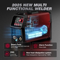 ARCCAPTAIN TIG200P DC Pulse TIG Welder 5 In 1 HF/Lift/Pulse/Spot TIG & Stick LED