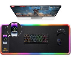 Gimars RGB Gaming Mouse 11.8L x 31.5W inches, Black-RGB+Wireles Charging
