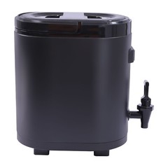 11.42*7.09*12.6in 2.11Gal Black Oval Insulated Beverage Dispenser W/ Thermometer