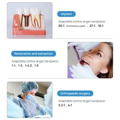 Dental Implant Motor System Brushless 20:1 LED Surgical Handpiece Contra Angle