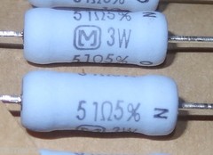 2 pcs, 51 ohm, 3W , ERG-3SJ510, metal oxide film resistors by Panasonic