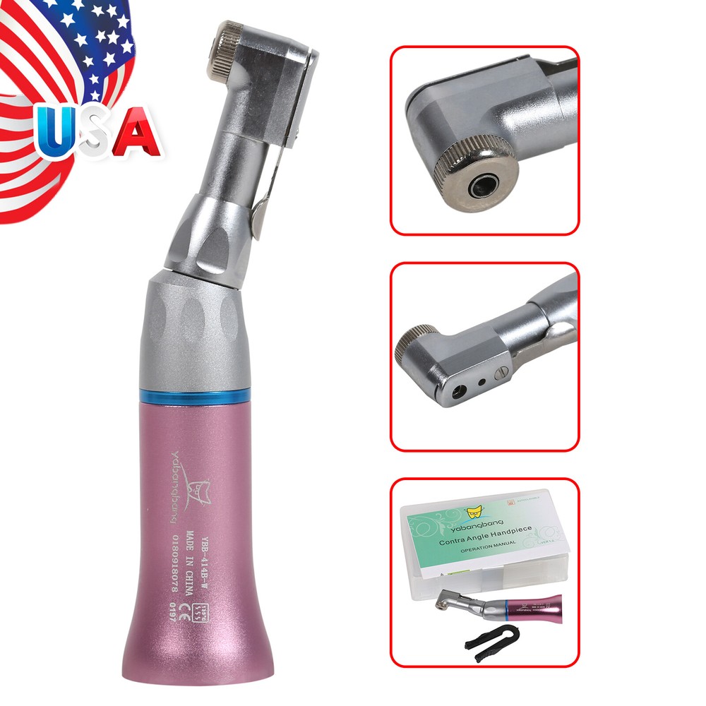 NSK Style Dental Contra Angle Low Speed Handpiece Latch Pink For E-type motors