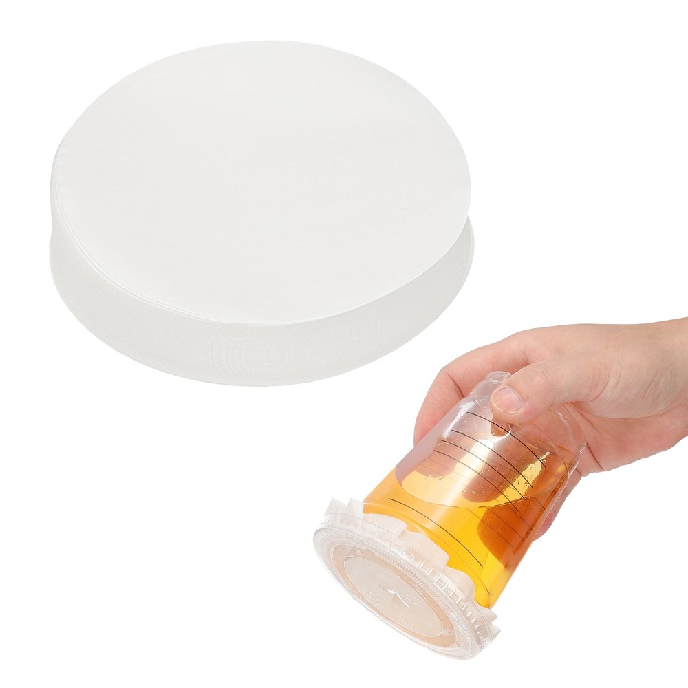 500Pcs 5.9 Inch Leak-Proof Cup Cap Lid Liners Round Sealing Paper Pads White