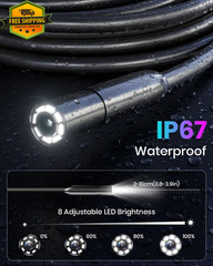 Cámara Endoscópica Con Luz Doble Lente 4.3 Pulgadas HD 1920P Cable Semi-Rígido