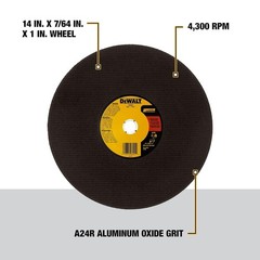 DEWALT 14″ Chop Saw Blade, Metal Cut-Off Wheel DW8001