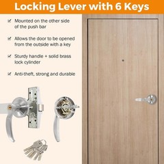 27.5 in Commercial Door Push Bar Panic Exit Device with Exterior Lever Lock