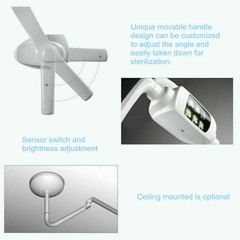 Dental Oral Light Ceiling-Mounted Dentist Operating Lamp 6 LED Lens with Arm UPS