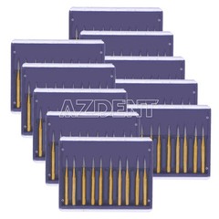 Dental Trimming/Finishing FG Gold Burs Tungsten Carbide For High Speed Handpiece