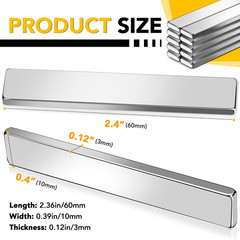Strong Neodymium Bar Magnets with Double-Sided Adhesive, Rare-Earth Metal Neodym