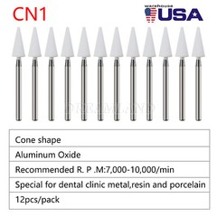 White Mounted Stone Bur FG CN1 (12 per box) Mounted Abrasion Point