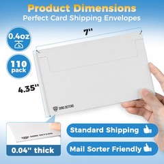 110-Pack Card Shipping Envelopes – 7 x 4.35 Inches Trading Cards Mailers