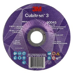 3M Cubitron 90045 Cut-Off Wheel, Type 27, 5 In Dia, 0.045 In Thick, 7/8 In