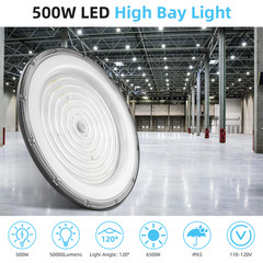 20Pcs 500W UFO Led High Bay Light Commercial Industrial Warehouse Garage Light