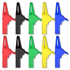 10PCS Heavy Duty Alligator Clip Insulated Crocodile Clip with 4mm Banana Socket