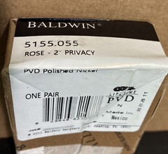2 NEW BALDWIN 5155.055 ROSE 2” POLISHED NICKEL