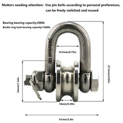 2PCS Pulley w/ Pin U-Shaped Pulley Pulley Wheaves U Groove Pulley