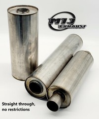 Exhaust Round Resonator Silencer Mid Rear Box 4 5 6″ Body 1.75 2″2.25 2.5 3 Inch