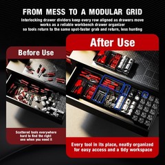 【48PCS & 5 Sizes】 Tool Box Organizer Tray, Toolbox Drawer Organizer with Non-…